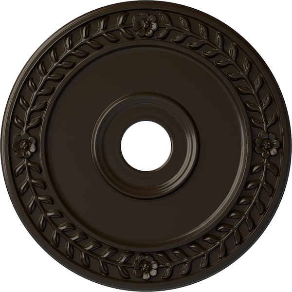 Ekena Millwork Wreath Ceiling Medallion (Fits Canopies up to 6"), 21 1/8"OD x 3 5/8"ID x 7/8"P, Stone Hearth CM21WRSHF - main